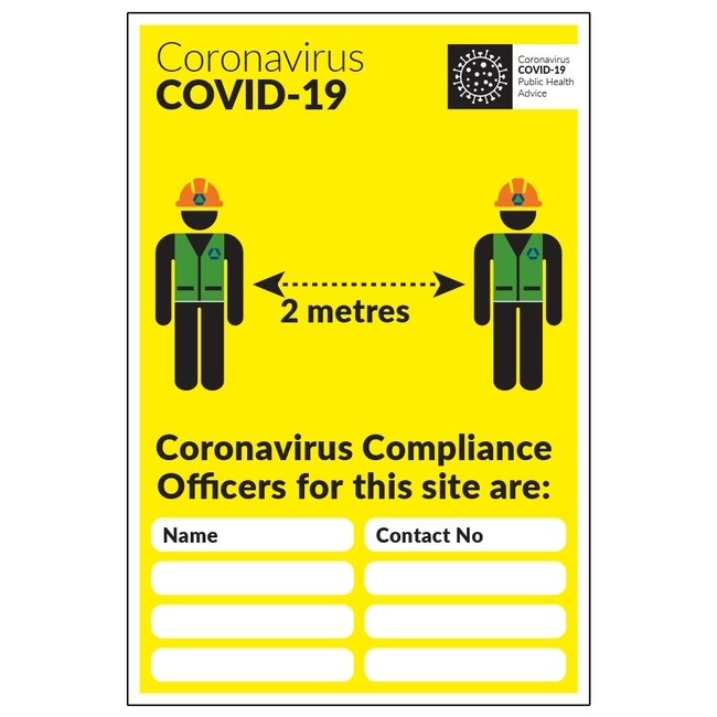 Coronavirus Compliance Officer Sign